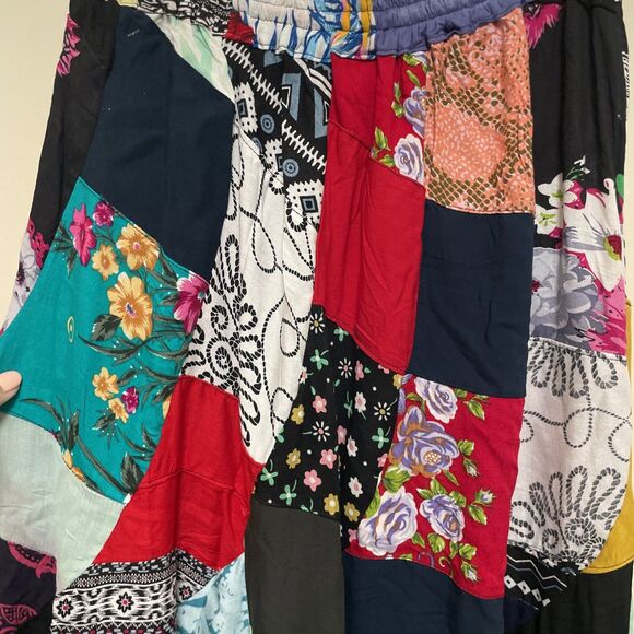 Peaceful People Skirt Sm-Med Boho Hanki Patchwork Renaissance NWT Beautiful - Picture 9 of 12